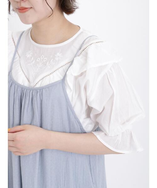 Samansa Mos2（サマンサ モスモス）の「切替フリル刺繍ブラウス（シャツ/ブラウス・レディース・ブラック/オフホワイト/ブラウン・F）」の20枚目の写真