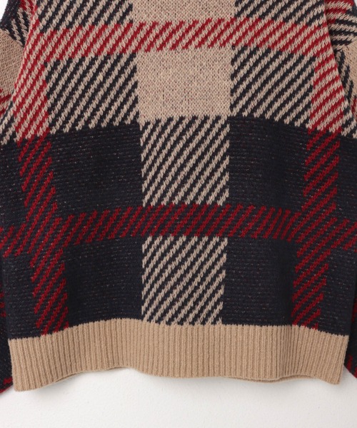 andme（アンドミー）の「【新色追加】チェックジャガード長袖ニットトップス（ニット/セーター・レディース・ベージュ/ブルー/イエロー/ピンク/グリーン・M）」の18枚目の写真