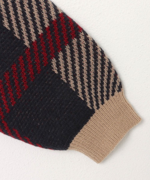 andme（アンドミー）の「【新色追加】チェックジャガード長袖ニットトップス（ニット/セーター・レディース・ベージュ/ブルー/イエロー/ピンク/グリーン・M）」の19枚目の写真