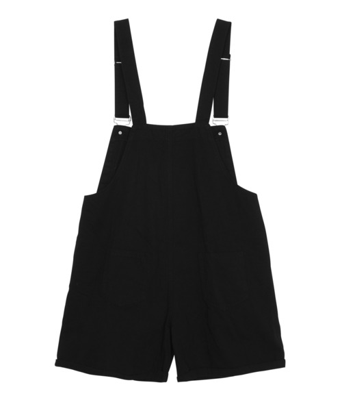 Figments（フィグメンツ）の「ショートサロペット（サロペット/オーバーオール・レディース・ブラック/オフホワイト・FREE）」の6枚目の写真