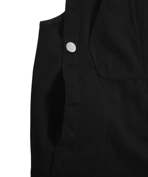 Figments（フィグメンツ）の「ショートサロペット（サロペット/オーバーオール・レディース・ブラック/オフホワイト・FREE）」の8枚目の写真