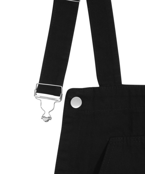 Figments（フィグメンツ）の「ショートサロペット（サロペット/オーバーオール・レディース・ブラック/オフホワイト・FREE）」の7枚目の写真