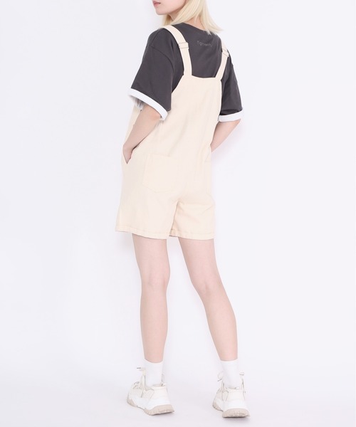 Figments（フィグメンツ）の「ショートサロペット（サロペット/オーバーオール・レディース・ブラック/オフホワイト・FREE）」の13枚目の写真