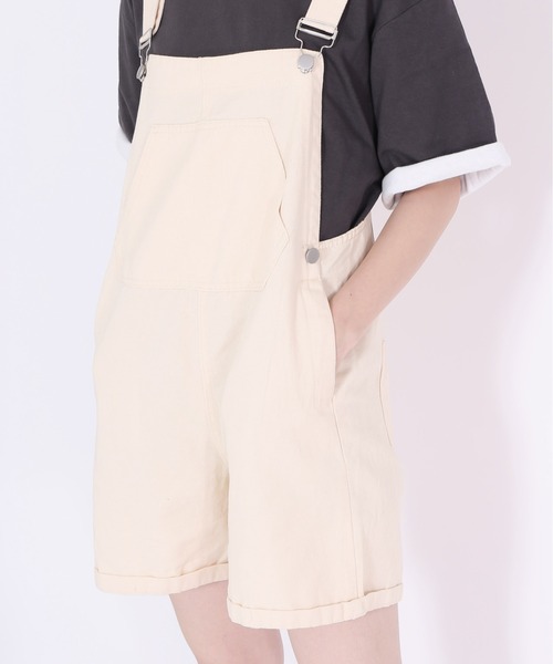 Figments（フィグメンツ）の「ショートサロペット（サロペット/オーバーオール・レディース・ブラック/オフホワイト・FREE）」の14枚目の写真