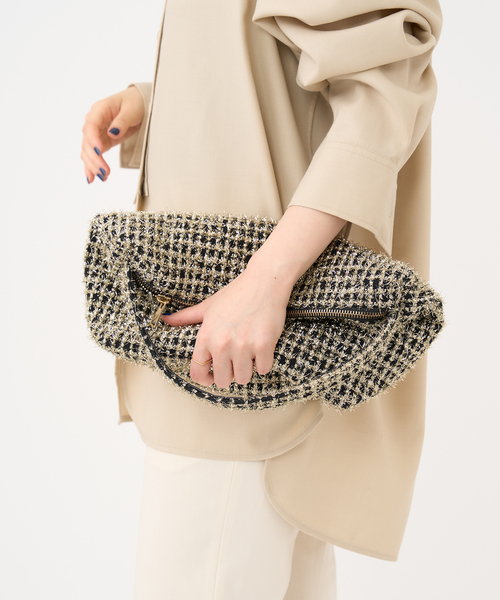 IENA（イエナ）の「【L'AURA】ラメツイードバッグ（ハンドバッグ
