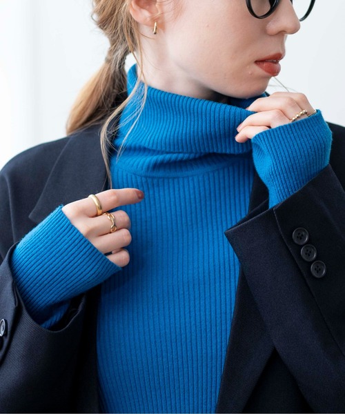 WEGO(ウィゴー)の「WEGO/リブタートルネックニット(ニット/セーター・レディース・グリーン系その他/ダークグレー/オフホワイト/オレンジ/ブラック/ブラック系その他5/ブルー/ホワイト系その他5/レッド・FREE)」の8枚目の写真