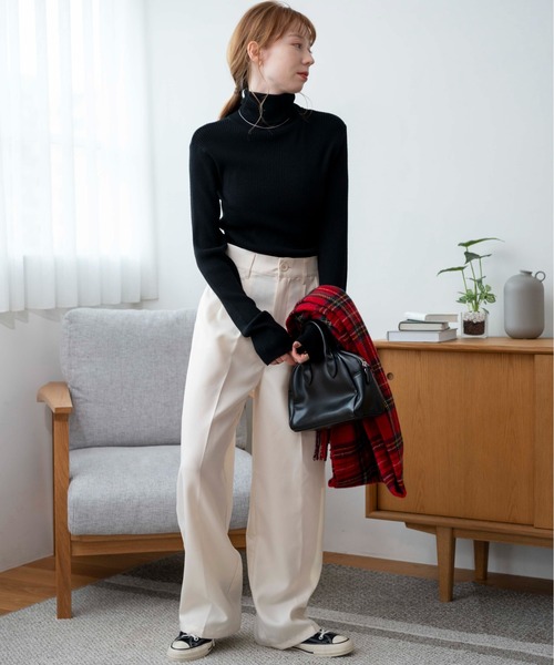 WEGO(ウィゴー)の「WEGO/リブタートルネックニット(ニット/セーター・レディース・グリーン系その他/ダークグレー/オフホワイト/オレンジ/ブラック/ブラック系その他5/ブルー/ホワイト系その他5/レッド・FREE)」の17枚目の写真