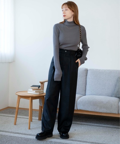 WEGO(ウィゴー)の「WEGO/リブタートルネックニット(ニット/セーター・レディース・グリーン系その他/ダークグレー/オフホワイト/オレンジ/ブラック/ブラック系その他5/ブルー/ホワイト系その他5/レッド・FREE)」の19枚目の写真