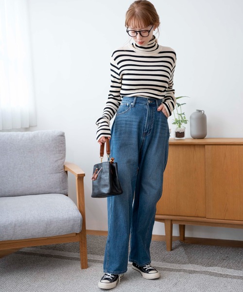 WEGO(ウィゴー)の「WEGO/リブタートルネックニット(ニット/セーター・レディース・グリーン系その他/ダークグレー/オフホワイト/オレンジ/ブラック/ブラック系その他5/ブルー/ホワイト系その他5/レッド・FREE)」の16枚目の写真