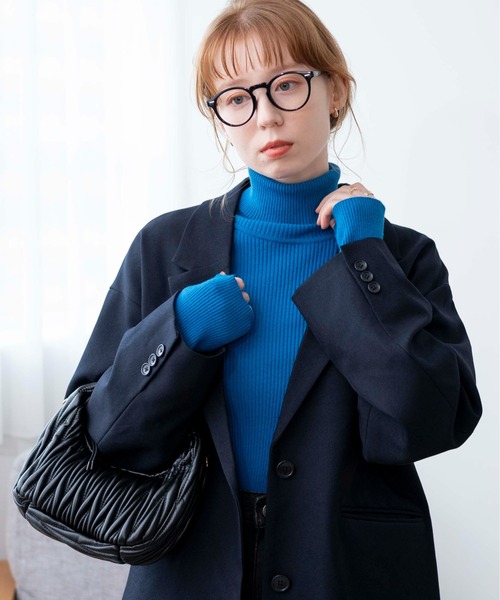 WEGO(ウィゴー)の「WEGO/リブタートルネックニット(ニット/セーター・レディース・グリーン系その他/ダークグレー/オフホワイト/オレンジ/ブラック/ブラック系その他5/ブルー/ホワイト系その他5/レッド・FREE)」の10枚目の写真