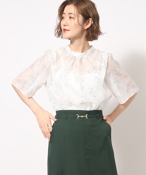 grove(グローブ)の「◆シアードビープリントブラウス(シャツ/ブラウス・レディース・ホワイト系3/ブルー系その他2/チャコール・01/02/05/04/03)」の2枚目の写真