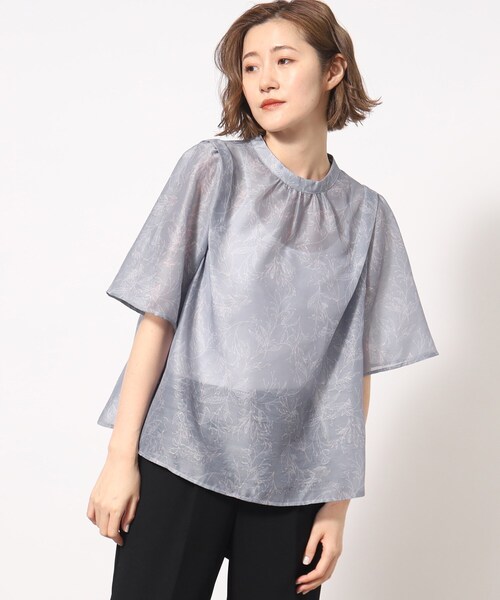 grove(グローブ)の「◆シアードビープリントブラウス(シャツ/ブラウス・レディース・ホワイト系3/ブルー系その他2/チャコール・01/02/05/04/03)」の7枚目の写真