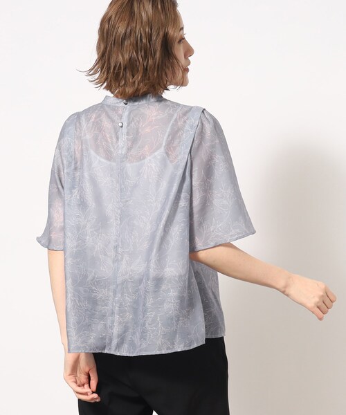 grove(グローブ)の「◆シアードビープリントブラウス(シャツ/ブラウス・レディース・ホワイト系3/ブルー系その他2/チャコール・01/02/05/04/03)」の9枚目の写真