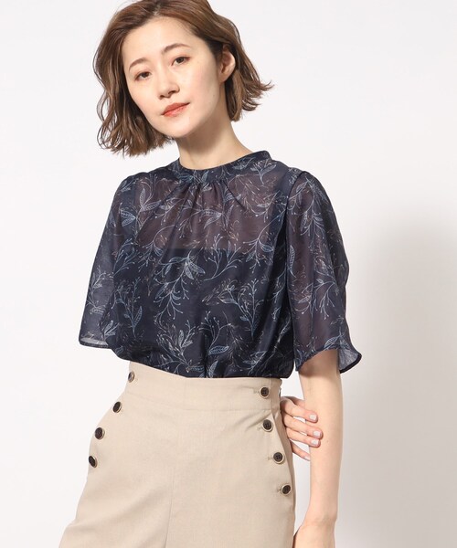 grove(グローブ)の「◆シアードビープリントブラウス(シャツ/ブラウス・レディース・ホワイト系3/ブルー系その他2/チャコール・01/02/05/04/03)」の14枚目の写真