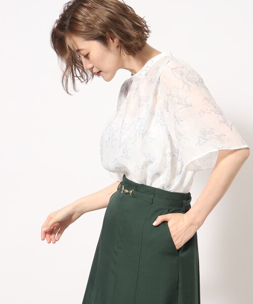 grove(グローブ)の「◆シアードビープリントブラウス(シャツ/ブラウス・レディース・ホワイト系3/ブルー系その他2/チャコール・01/02/05/04/03)」の22枚目の写真