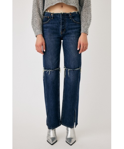 MOUSSY（マウジー）の「LOW WAIST SLIT STRAIGHT（デニムパンツ）」 - WEAR