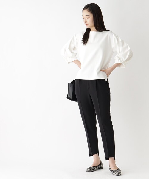 OPAQUE.CLIP(オペークドットクリップ)の「◆前後差ヘムタックテーパードパンツ【洗濯機洗い可/イージケア】(その他パンツ・レディース・ブラック/ブラウン系その他・38/40)」の3枚目の写真