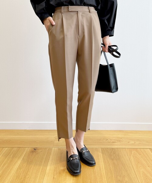 OPAQUE.CLIP(オペークドットクリップ)の「◆前後差ヘムタックテーパードパンツ【洗濯機洗い可/イージケア】(その他パンツ・レディース・ブラック/ブラウン系その他・38/40)」の12枚目の写真