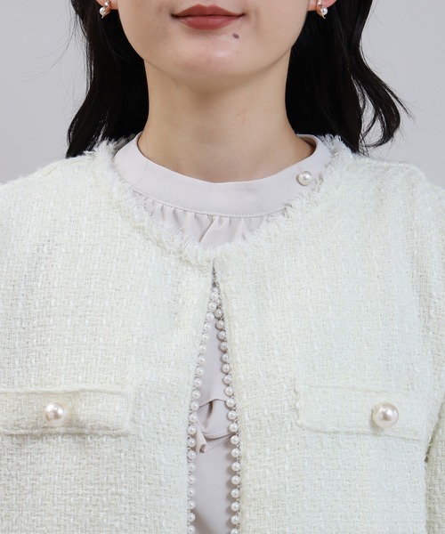 TRUDEA（トルディア）の「パール付きツイードブルゾン（ブルゾン・レディース・ブラック/ホワイト・MEDIUM）」の18枚目の写真