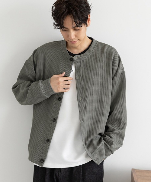 LAKOLE(ラコレ)の「裏起毛ワッフルカーデ / 969958(Tシャツ/カットソー・メンズ・グレー/ブルー/イエロー/グリーン・X-LARGE/MEDIUM/LARGE)」の2枚目の写真