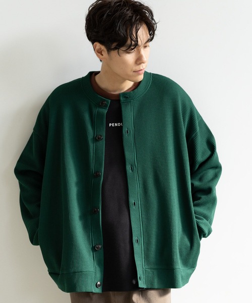 LAKOLE(ラコレ)の「裏起毛ワッフルカーデ / 969958(Tシャツ/カットソー・メンズ・グレー/ブルー/イエロー/グリーン・X-LARGE/MEDIUM/LARGE)」の3枚目の写真