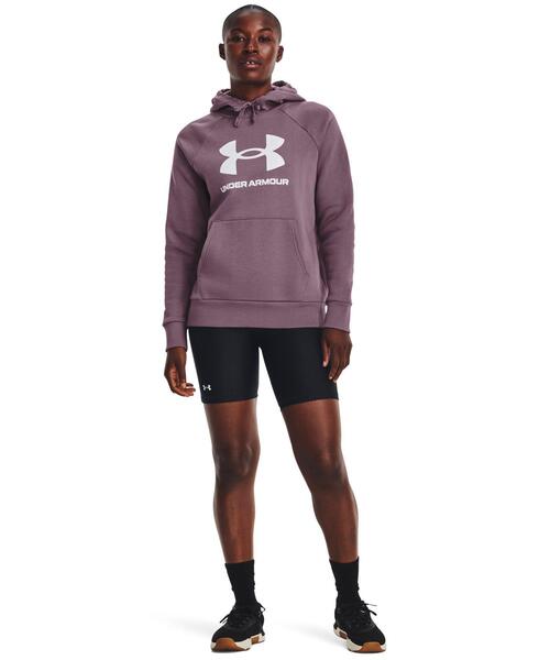 UNDER ARMOUR（アンダーアーマー）の「UAライバルフリース  ビッグロゴ フーディー（トレーニング/レディース）（スウェット・レディース・パープル・L/XL/S/M）」の3枚目の写真