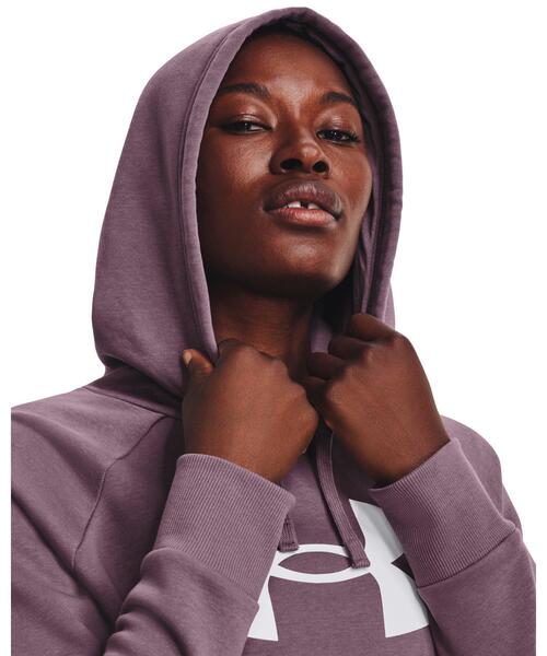 UNDER ARMOUR（アンダーアーマー）の「UAライバルフリース  ビッグロゴ フーディー（トレーニング/レディース）（スウェット・レディース・パープル・L/XL/S/M）」の4枚目の写真