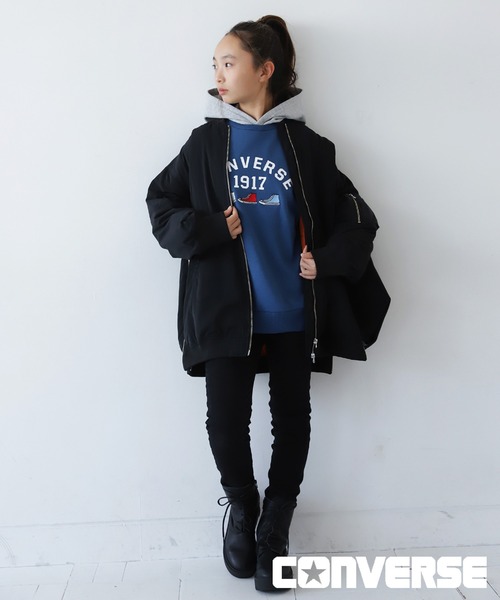 antiqua（アンティカ）の「レイヤード風裏起毛スウェットパーカー（パーカー・キッズ・グリーン/ブルー系その他・160/140/150/130）」の12枚目の写真