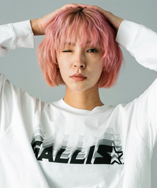 GALLIS ADDICTION（ガリスアディクション）の「GA STARTER BL BODY LOGO L/S TEE（Tシャツ/カットソー・メンズ・ホワイト/ブラック・XL/L）」の2枚目の写真