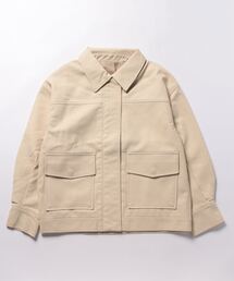 フェイクレザーステンカラージャケット