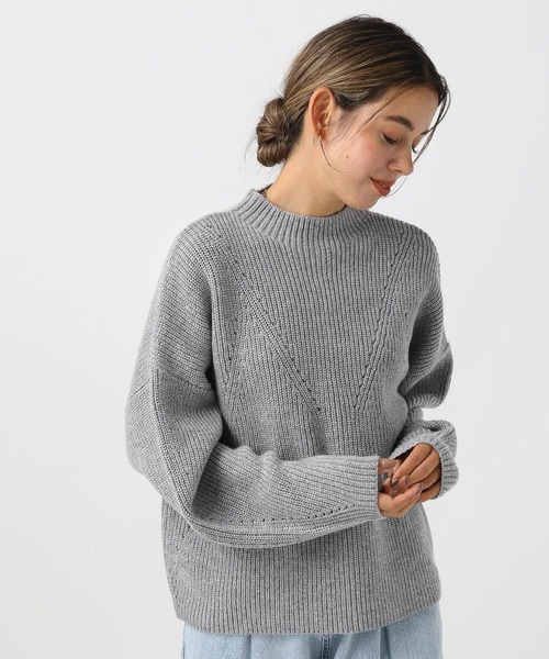 BAYFLOW（ベイフロー）の「アゼカラーニットプルオーバー（ニット/セーター・レディース・ターコイズブルー/パープル/グレー系/イエロー/オフホワイト・FREE）」の2枚目の写真