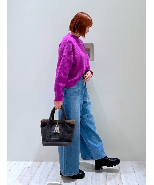 BAYFLOW（ベイフロー）の「アゼカラーニットプルオーバー（ニット/セーター・レディース・ターコイズブルー/パープル/グレー系/イエロー/オフホワイト・FREE）」の18枚目の写真