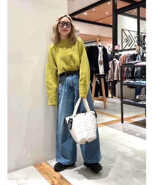 BAYFLOW（ベイフロー）の「アゼカラーニットプルオーバー（ニット/セーター・レディース・ターコイズブルー/パープル/グレー系/イエロー/オフホワイト・FREE）」の9枚目の写真