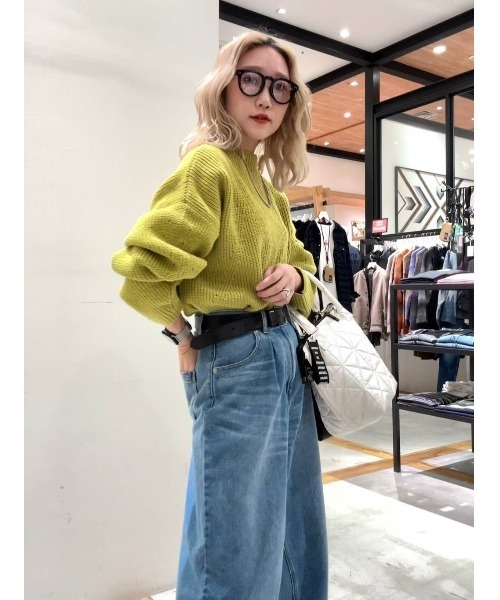 BAYFLOW（ベイフロー）の「アゼカラーニットプルオーバー（ニット/セーター・レディース・ターコイズブルー/パープル/グレー系/イエロー/オフホワイト・FREE）」の11枚目の写真