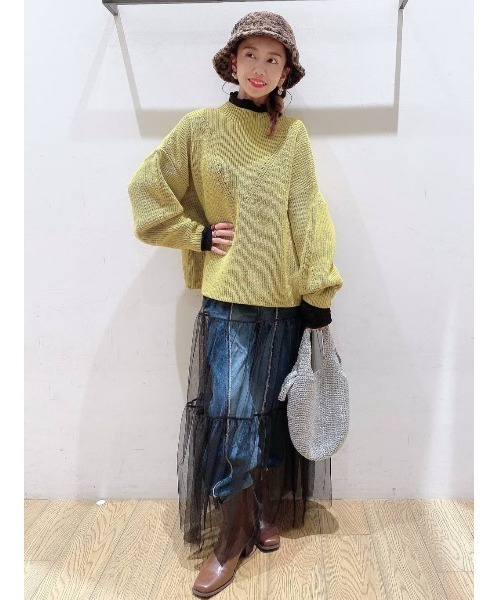 BAYFLOW（ベイフロー）の「アゼカラーニットプルオーバー（ニット/セーター・レディース・ターコイズブルー/パープル/グレー系/イエロー/オフホワイト・FREE）」の7枚目の写真