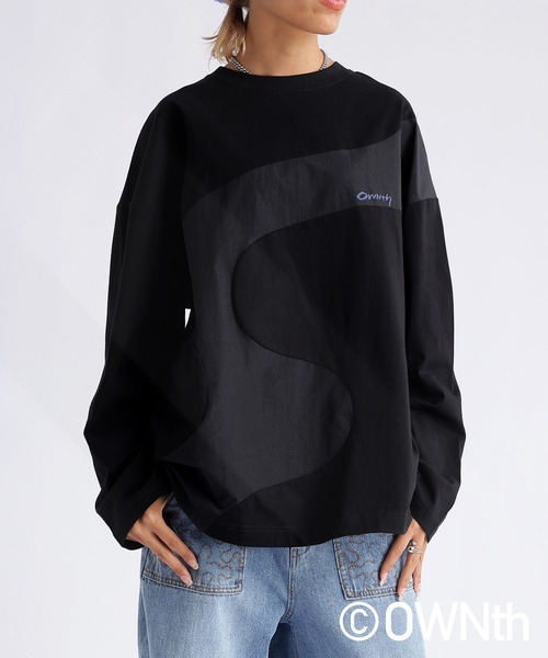 antiqua（アンティカ）の「ウェーブラインドッキングロンT（Tシャツ/カットソー・レディース・ブラック/オフホワイト・FREE）」の15枚目の写真