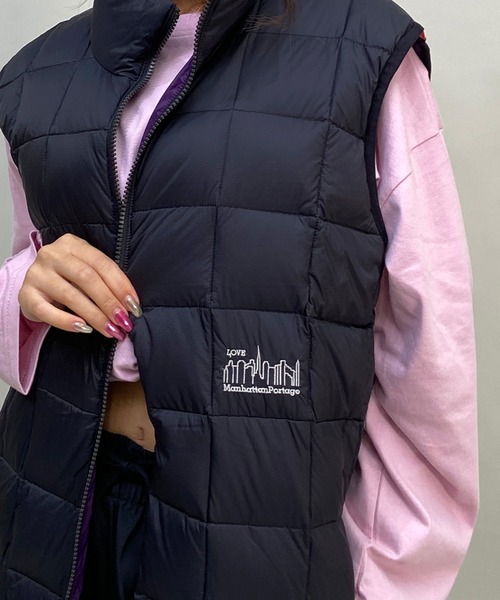 Manhattan Portage(マンハッタンポーテージ)の「Manhattan Portage/マンハッタンポーテージ ベスト NC/DWTAION REVERSIBLE VST MP-TAION02(ダウンベスト・レディース・ブラック/オリーブ・L)」の6枚目の写真