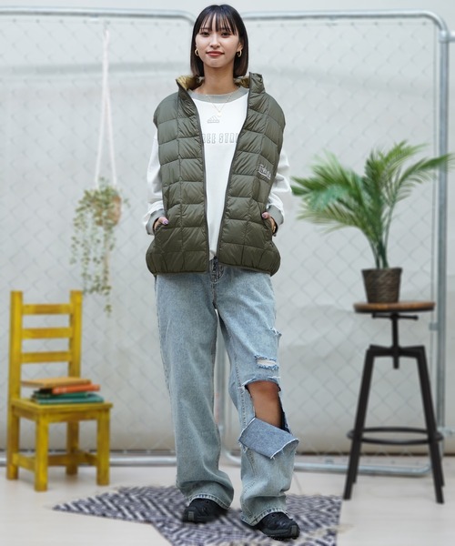 Manhattan Portage(マンハッタンポーテージ)の「Manhattan Portage/マンハッタンポーテージ ベスト NC/DWTAION REVERSIBLE VST MP-TAION02(ダウンベスト・レディース・ブラック/オリーブ・L)」の17枚目の写真