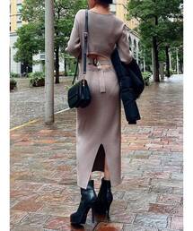 RESEXXY | バックオープン長袖ニットワンピース(ワンピース)