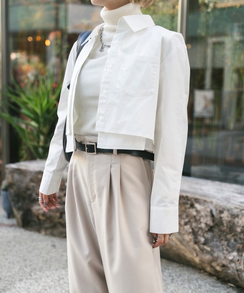 MIEL CRISHUNANT(ミエルクリシュナ)の「【 5color 】お気に入り8000人突破!3wayレイヤードシャツ(シャツ/ブラウス・レディース・ピンク/カーキ/ホワイト/アッシュグレー/サックスブルー・FREE)」の9枚目の写真