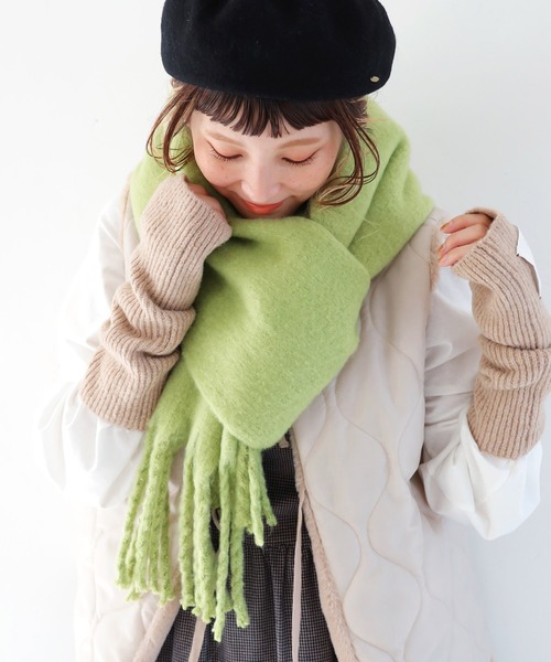 Crisp（クリスプ）の「バルキーマフラー（マフラー・レディース・グリーン/パープル・FREE）」の2枚目の写真