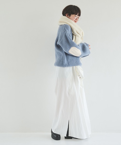 Crisp（クリスプ）の「バルキーマフラー（マフラー・レディース・グリーン/パープル・FREE）」の5枚目の写真