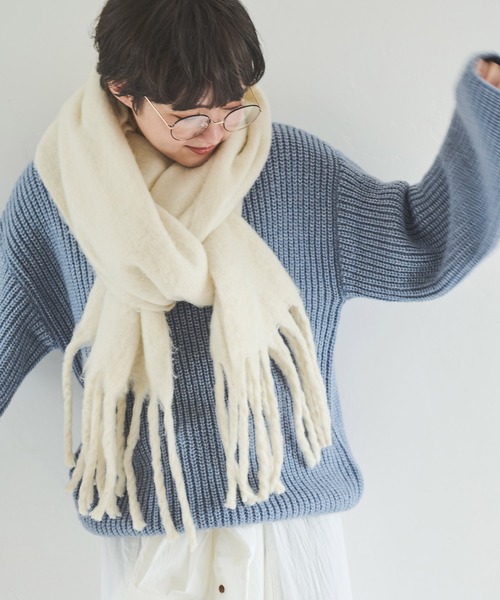 Crisp（クリスプ）の「バルキーマフラー（マフラー・レディース・グリーン/パープル・FREE）」の6枚目の写真