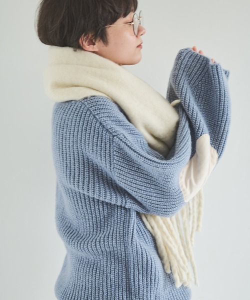 Crisp（クリスプ）の「バルキーマフラー（マフラー・レディース・グリーン/パープル・FREE）」の8枚目の写真