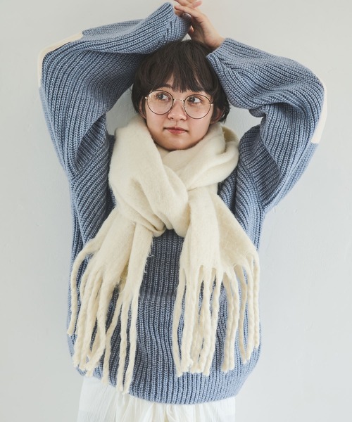 Crisp（クリスプ）の「バルキーマフラー（マフラー・レディース・グリーン/パープル・FREE）」の9枚目の写真