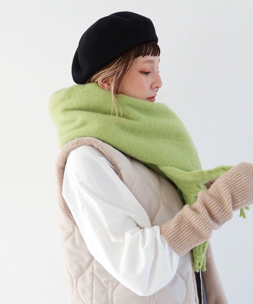 Crisp（クリスプ）の「バルキーマフラー（マフラー・レディース・グリーン/パープル・FREE）」の15枚目の写真