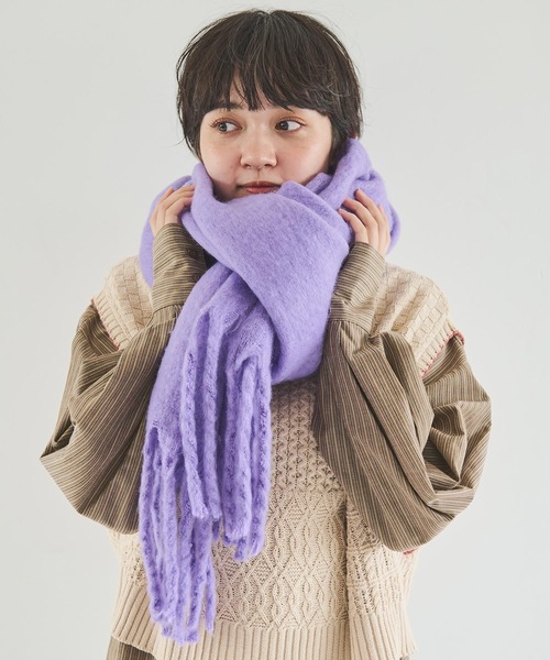 Crisp（クリスプ）の「バルキーマフラー（マフラー・レディース・グリーン/パープル・FREE）」の16枚目の写真