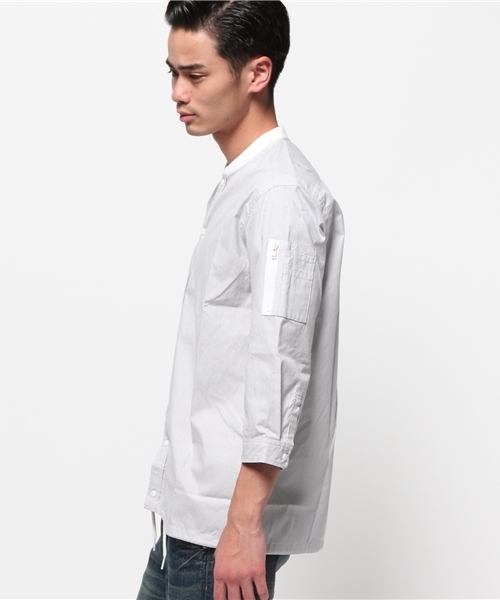 WEGO（ウィゴー）の「WEGO/ブロード MA-1シャツ（シャツ/ブラウス・メンズ・サックスブルー/ホワイト・LARGE/MEDIUM）」の4枚目の写真