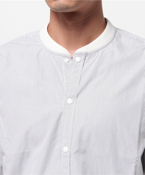 WEGO（ウィゴー）の「WEGO/ブロード MA-1シャツ（シャツ/ブラウス・メンズ・サックスブルー/ホワイト・LARGE/MEDIUM）」の6枚目の写真