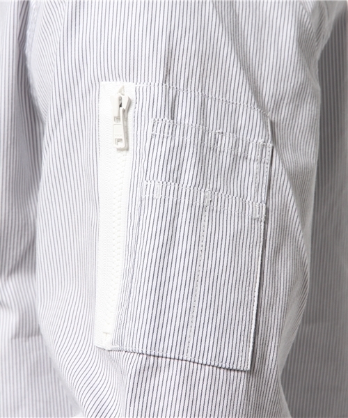 WEGO（ウィゴー）の「WEGO/ブロード MA-1シャツ（シャツ/ブラウス・メンズ・サックスブルー/ホワイト・LARGE/MEDIUM）」の9枚目の写真